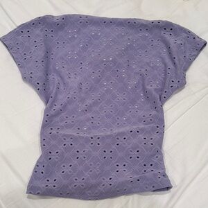SHEIN Lavender Eyelet Women's Blouse